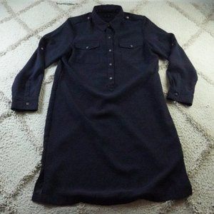 Talbots Midi Shirt Dress Womens 16 Blue Work Office Attire
